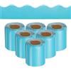 QUARKZMAN 6 Rotoli Bordo Bacheca 196,8 Piedi Bordi Ondulati Decorativi Rotoli Bordi per Bacheca Casa Aula Ufficio Decorazione, Blu