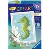 Ravensburger - CreArt Kids 8x12 cm - Numero artistico - Seahorse - Kit per dipingere con numeri - A partire dai 7 anni - 25994