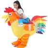 JOYBRO Costume Gonfiabile da Pollo per Bambini, Divertente Costume da Gallo Tuta Cavalcabile per Ragazzi e Ragazze, Perfetto per Halloween, Natale, Carnevale, Feste a Tema, Taglia Unica 120-150 cm