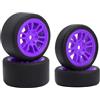 SUAVER RC, set di pneumatici da deriva, prodotto finito, set di pneumatici e ruote, per 1/24 Losi Micro B, Drift RC Auto Upgrade Parti, 4 pezzi (viola)