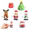 POPOYU 5 Pezzi Giocattoli a Carica Natale,Giocattoli a Orologeria Natalizio per Bambini Adulti,Babbo Natale/Pupazzo di Neve/Alce,Riempimento del Calendario dell'avvento Calze Natale Feste Regali