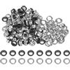 QUARKZMAN 100 Set Kit Occhielli in Metallo 6mm 1/4 Occhiello per Teloni Piccolo con Foro Rondelle per Scrapbooking Scarpe Abbigliamento Pelle Tela, Nero