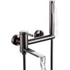 INEX Europa Rubinetto per vasca e doccia a leva singola, modello ED 5555 BS Gry. Include soffione doccia portatile cilindrico, tubo flessibile da 175 cm e supporto rotante integrato.