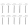QUARKZMAN 10 Pezzi Manopole Aletta T Viti Testa Zigrinata M6 x 45mm Filettatura Maschio Standard Manopole T/Z Plastica Maniglie Regolabili Manopole Serraggio Mano Vite Testa Zigrinata Bianco