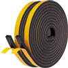 LIKERAINY Striscia di Tenuta in Gomma 19x9,5mm Striscia di Schiuma per Porte Guarnizioni Finestra Della Nastro Sigillante Anti-Collisione Autoadesivo Antivento Previene Rumori Nero 2 Rotoli 4 Metri