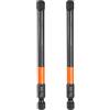 QUARKZMAN 2pz H6 Inserti per Avvitatore 6mm Punta Piatta Metrica 1/4 Attacco Esagonale 100mm (4) Cacciavite Industriale Bussola Esagonali in Fosfato Nero Magnetico Lungo