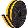 LIKERAINY Striscia di Tenuta in Gomma 13x9,5mm Striscia di Schiuma per Porte Guarnizioni Finestra Della Nastro Sigillante Anti-Collisione Autoadesivo Antivento Previene Rumori Nero 2 Rotoli 4 Metri