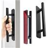 Yilceemy 2 Pezzi Maniglie Autoadesive per Mobili, Maniglie per Armadi da Cucina, Nero Maniglia Adesiva, per Armadio, Cucina, Porta Scorrevole, Porta Del Balcone (Nero)