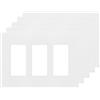 ENERLITES Placca decorativa da parete per bambini, senza viti, 3 moduli, 11,9 x 16,6 cm (altezza x lunghezza), in policarbonato termoplastico infrangibile, SI8833-W, colore: bianco lucido