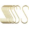 Mewuthede Ganci a S in ottone a forma di S, 10 ganci a S resistenti per appendere pentole e padelle da cucina, ufficio, bagno, armadio, esterni, ampiamente usati