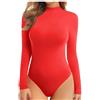 BODYWEAR LTD Body da donna a maniche lunghe elasticizzato con collo alto, Nero , 12-14