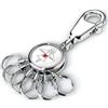 TROIKA TB-KYR01-A184 - Portachiavi con moschettone, 6 anelli intercambiabili, angelo custode, regalo per principianti, metallo lucido, cromato, bianco originale, multicolore/bianco