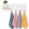 FOMAISELF 4 asciugamani con occhiello per appendere - piccolo asciugamano da bagno, assorbente e morbido, per bambini, adulti (giallo, grigio, rosa, blu)
