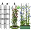 MQUPIN Obelisco per rampicanti,2 Pcs Obelisco da giardino a torre da 192cm,supporto rampicante in metallo antiruggine per fiori, ortaggi e frutta da interno e da esterno