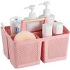 rejomiik Cestino portaoggetti portatile per doccia, in plastica, con manico, per bagno, università, dormitorio, colore: rosa