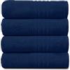 GC GAVENO CAVAILIA Asciugamani morbidi per il bagno - Set di asciugamani in cotone egiziano - Asciugamano da palestra altamente assorbente - 4 Pk salviette asciugamani blu navy
