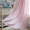 Sutuo Home Tenda bohémien per camera da letto, soggiorno, cameretta dei bambini, cucina, filtra la luce, stile rustico vintage, chic, con nappe cave, drappeggio bohémien, 1 pannello, 132 cm di
