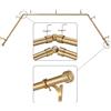 Mayrhyme Bastoni per tende da finestra in oro caldo con terminali in alluminio e staffe, asta centrale regolabile da 82 a 216 cm per finestre (50-200 cm), aste laterali da 81 a 147 cm per finestre