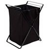 Yamazaki Home - Cesto portabiancheria in acciaio + cotone, grande, colore: nero
