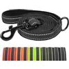 X XBEN Guinzaglio per Cani, 15MM-1,8M Guinzaglio Riflettente Resistente con Manico Imbottito, Guinzaglio Addestramento per per Cuccioli, Piccoli, Medi e Grandi, Con Fili di Gomma Morbida, Nero