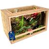 ITA Terrario per tartarughe 120x60x60 cm con tetto aperto e igrometro integrato - Terrario in legno OSB-3 - Per tartarughe e altri animali - Prodotto UE