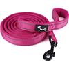 PETTOM Guinzaglio Cane Riflettente Resistente Dog Leash Taglia Grande Medio Piccolo con Manico Imbottita Antiscivolo Nylon Rosa (L: 200CM)