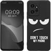 kwmobile Cover Compatibile con Xiaomi Redmi Note 12 (4G) - Custodia in Silicone TPU - Cover Protettiva Soft Case - Don't touch my phone bianco/nero
