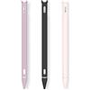 Hydream 3 Pack Custodia in Silicone per Apple Pencil 2a Gen Matita Case Accessorio, Stile Carino Grip Holder Cover Protettiva e 3 Punte Copertura del Pennino per Apple Pencil Penna Pen 2 (Rosa+Viola+Nero)