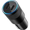 MMOBIEL Adattatore Accendisigari USB da Auto doppio USB-C - Adattatore per accendisigari a 2 porte da 40 W - Caricatore per telefono da auto con Power Delivery 3.0 - Nero