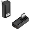 QIANRENON 80 Gbps USB C ricarica rapida dati angolo 90 ° connettore PD240 W USB4 2.0 tipo C maschio a femmina piena funzione adattatore ad angolo retto 8 K al alloggiamento, per Phone Tablet, 2 pezzi