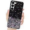 LCHULLE Custodia Glitter Compatibile con Samsung Galaxy S23 5G Cover Trasparente Ragazza Custodia Glitter Clear Case TPU Bumper Silicone Cover per Samsung S23 5G Nero