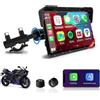 Jansite Carplay Moto Android Auto con TPMS Sistema, 7 Schermo Navigatore moto car play IP67 Impermeabile Touchscreen, Bluetooth, Siri/GoOgle Assistant