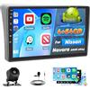 Roinvou 4+64G Android 15 Autoradio per Nissan Navara 2006-2014 CarPlay Android Auto, 9 Pollici IPS Touch Screen WI-FI GPS Bluetooth 32EQ FM/RDS SWC Telecamera Posteriore