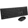 Rii RK200 Wireless - Set Tastiera e Mouse Senza Fili, Tastiera silenziosa con tastierino numerico, Mouse con sensibilità Regolabile, Design Elegante e Minimalista