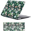 FFBOFFC Custodia Compatibile con MacBook Air 13,6 Pollici 2024-2022 Modello A3113 A2681 M3/M2 con Liquid Retina Display, Plastica Custodia Rigida Protettiva & Copritastiera, Fiori verdi