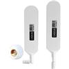Vecys Dual Band WiFi 2.4GHz 5.8GHz Antenna 12dBi ad Alto Guadagno Omnidirezionale Glue Stick SMA Maschio Connettore Antenna per Router WiFi Scheda di Rete Wireless (Bianco, 2 PCS)