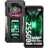 Ulefone 25500mAh Armor 33 Pro Rugged Smartphone 5G, 32GB+512GB/2TB, Dimensity 7300X, 6,95 FHD+ 120Hz+3,4 Schermo Secondario,50MP+64MP+32GB, Android 14 Telefono Indistruttibile, WIFI6E/NFC/GPS