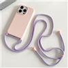 Hadwii Custodia per iPhone 15 Pro con Cordino Antiurto Cover Sottile Morbido Silicone con Laccio Collana Tracolla Regolabile Case per iPhone 15 Pro, Rosa