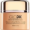 GLO24K UNLEASH THE POWER OF GOLD GLO24K Crema per gli occhi con oro 24k, formula anti-invecchiamento con vitamine, acido ialuronico, olio di rosa canina