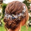 IYOU Ornamento per capelli da sposa con foglia d'oro, per donne