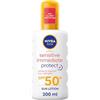 Nivea SUN Sensitive Allergy Immediate Protect Spray SPF 50+ (200 ml), Sun Cream for Sensitive Skin, Sun Protection Factor 50+, Water-Resistant Sunscreen Spray