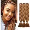 Silk-co 60cm (Confezione da 3)-Extension per Treccine Africane 3 Pezzi Capelli Finti per Treccia Braiding Hair Extension Treccine-Marrone Medio