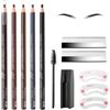 Raykce 5 pezzi Matita per sopracciglia impermeabile, Matita per sopracciglia impermeabile Eyebrow Pencil Kit di forniture per tatuaggio e microblading sopracciglio per trucco bellezza marcatura (5 colori)
