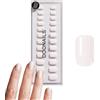 DOONAILS Press On Nails Set di 30 Pillow Talk Square Form Off-White - Unghie da incollare Full Cover in qualità da salone - French Nails Soft Gel Extra Short - Naturale e piacevole da indossare