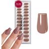 DOONAILS® - Soft Gel Press On Nails, set da 30 pezzi, forma Espresso Coffin, unghie nude da incollare, copertura completa di qualità da salone, unghie finte in gel morbido Medium, sensazione naturale