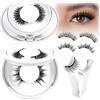 EONFAVE Ciglia magnetiche, 2 paia di ciglia magnetiche senza eyeliner, ciglia magnetiche con applicatore, impermeabile, effetto naturale, non necessita di colla, magnetico, facile da usare