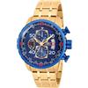 Invicta Aviator - Orologio da Uomo in Acciaio Inossidabile con Movimento al Quarzo - 48 mm, Oro/Blu