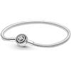 PANDORA Timeless Bracciale in maglia snake in argento Sterling con zirconia cubica trasparente, 17