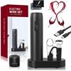 UCAMP Cavatappi Elettrico per Vino,Apribottiglie Elettrico Ricaricabile 8 in 1 Set Regalo,Cavatappi Automatico con Tagliacapsule,Versatore,Tappo Vino,Base,Cavo USB,Regalo per Gli Amanti del Vino