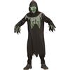 W WIDMANN MILANO Party Fashion - Costume da bambino Mietitore, veste, guanti, cappuccio, maschera con occhi luminosi, demone, Halloween